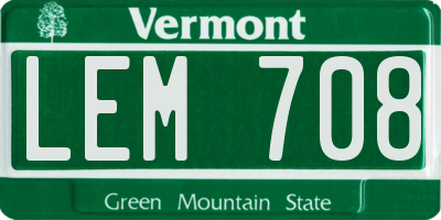 VT license plate LEM708