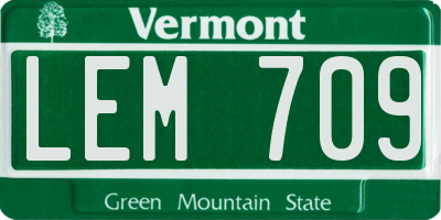 VT license plate LEM709