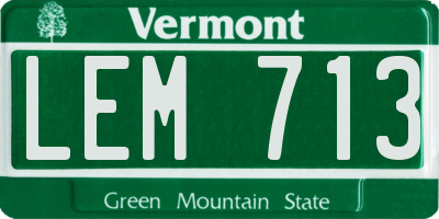 VT license plate LEM713