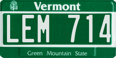 VT license plate LEM714