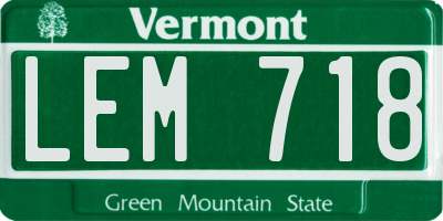 VT license plate LEM718