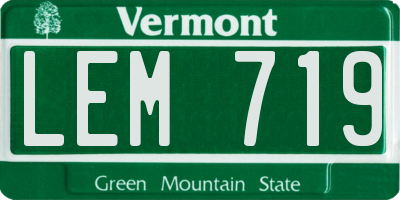 VT license plate LEM719
