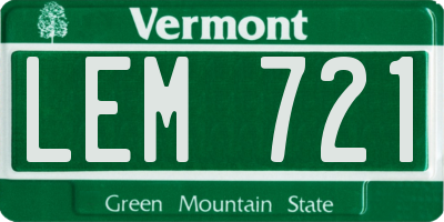 VT license plate LEM721