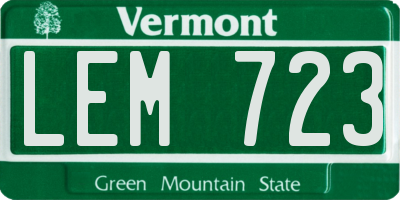 VT license plate LEM723