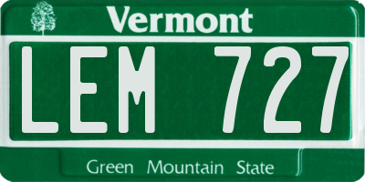 VT license plate LEM727