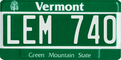 VT license plate LEM740