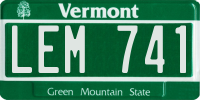 VT license plate LEM741