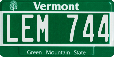 VT license plate LEM744