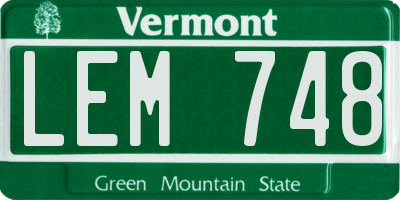 VT license plate LEM748