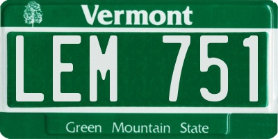 VT license plate LEM751