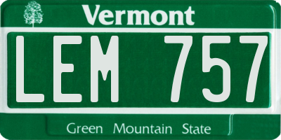 VT license plate LEM757