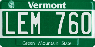VT license plate LEM760