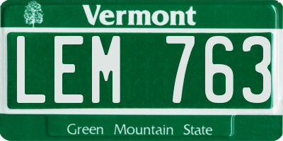 VT license plate LEM763
