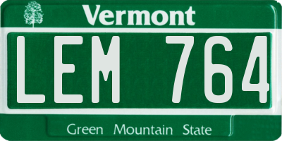 VT license plate LEM764