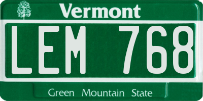 VT license plate LEM768
