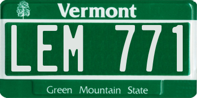 VT license plate LEM771