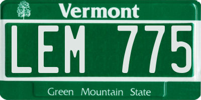 VT license plate LEM775