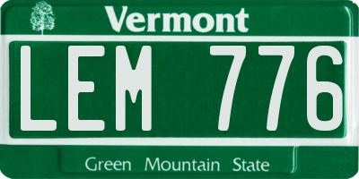 VT license plate LEM776
