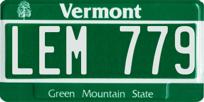 VT license plate LEM779