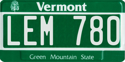VT license plate LEM780