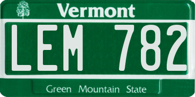 VT license plate LEM782