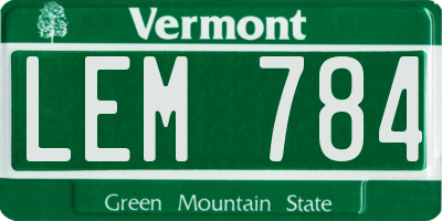 VT license plate LEM784