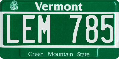 VT license plate LEM785