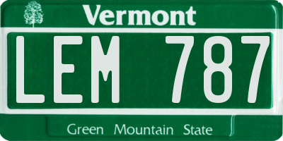 VT license plate LEM787