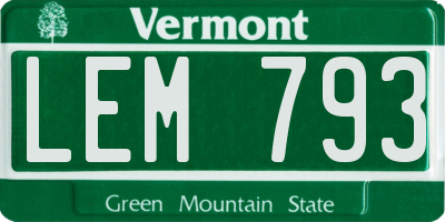 VT license plate LEM793