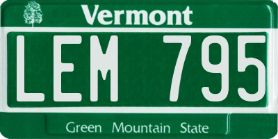 VT license plate LEM795
