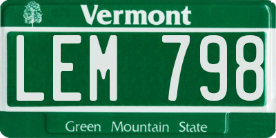 VT license plate LEM798