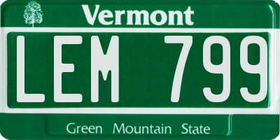 VT license plate LEM799