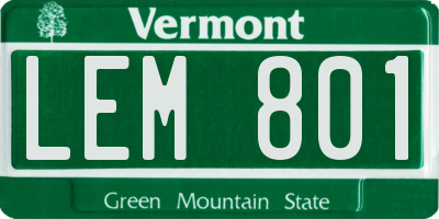 VT license plate LEM801