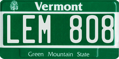 VT license plate LEM808