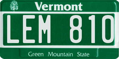 VT license plate LEM810