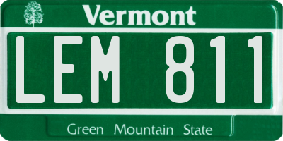 VT license plate LEM811