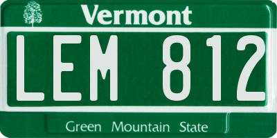 VT license plate LEM812