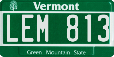 VT license plate LEM813