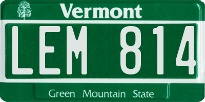 VT license plate LEM814