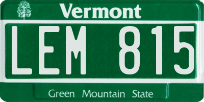 VT license plate LEM815