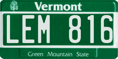 VT license plate LEM816