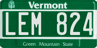 VT license plate LEM824