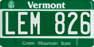 VT license plate LEM826