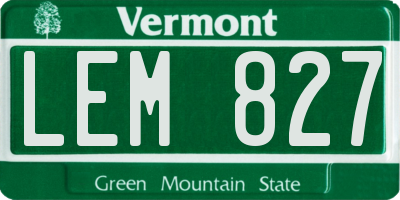 VT license plate LEM827