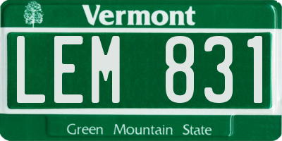 VT license plate LEM831
