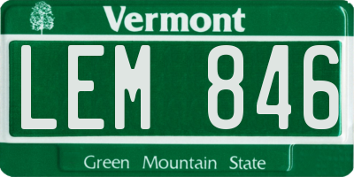 VT license plate LEM846