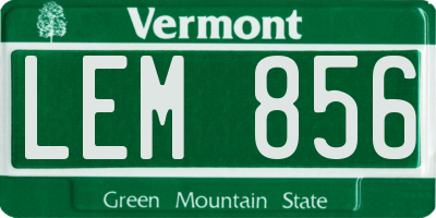 VT license plate LEM856