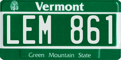 VT license plate LEM861