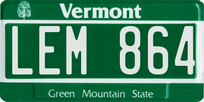 VT license plate LEM864
