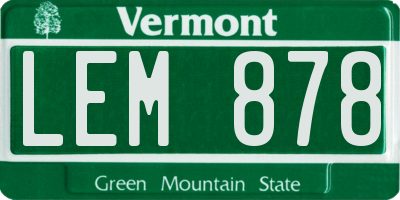 VT license plate LEM878